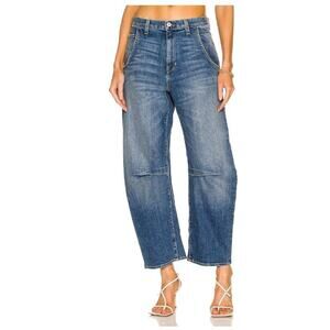 NILI LOTAN Sz 27 4 Emerson Style Classic Wash Barrel Leg Cropped Jeans